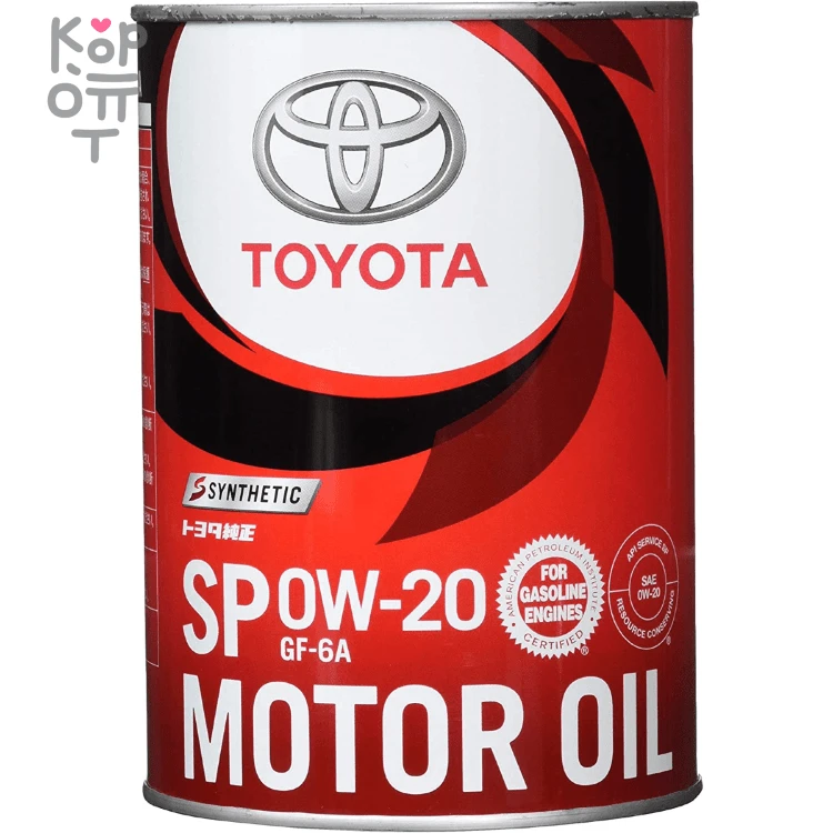 TOYOTA MOTOR OIL 0W20 SP/GF-6A TOYOTA Моторное масло для бензиновых двигателей  — Корейские товары для всей семьи(КорОпт)