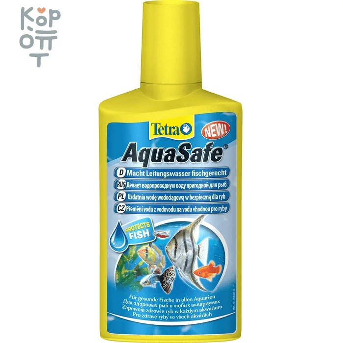 Tetra AquaSafe кондиционер для подготовки воды аквариума 250 мл, купить с доставкой на дом фото 1 — Корейские товары для всей семьи(КорОпт)