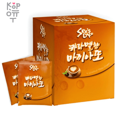 See&#039;s Coffee Caramel Macchiato - Кофе быстрорастворимый Макиато со вкусом карамели 30гр.*12шт. — Корейские товары для всей семьи(КорОпт)