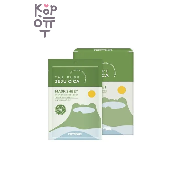 PrettySkin Mask The Pure Jeju Cica - Маска тканевая для лица успокаивающая с экстрактами центеллы азиатской и чайного дерева, 25 мл