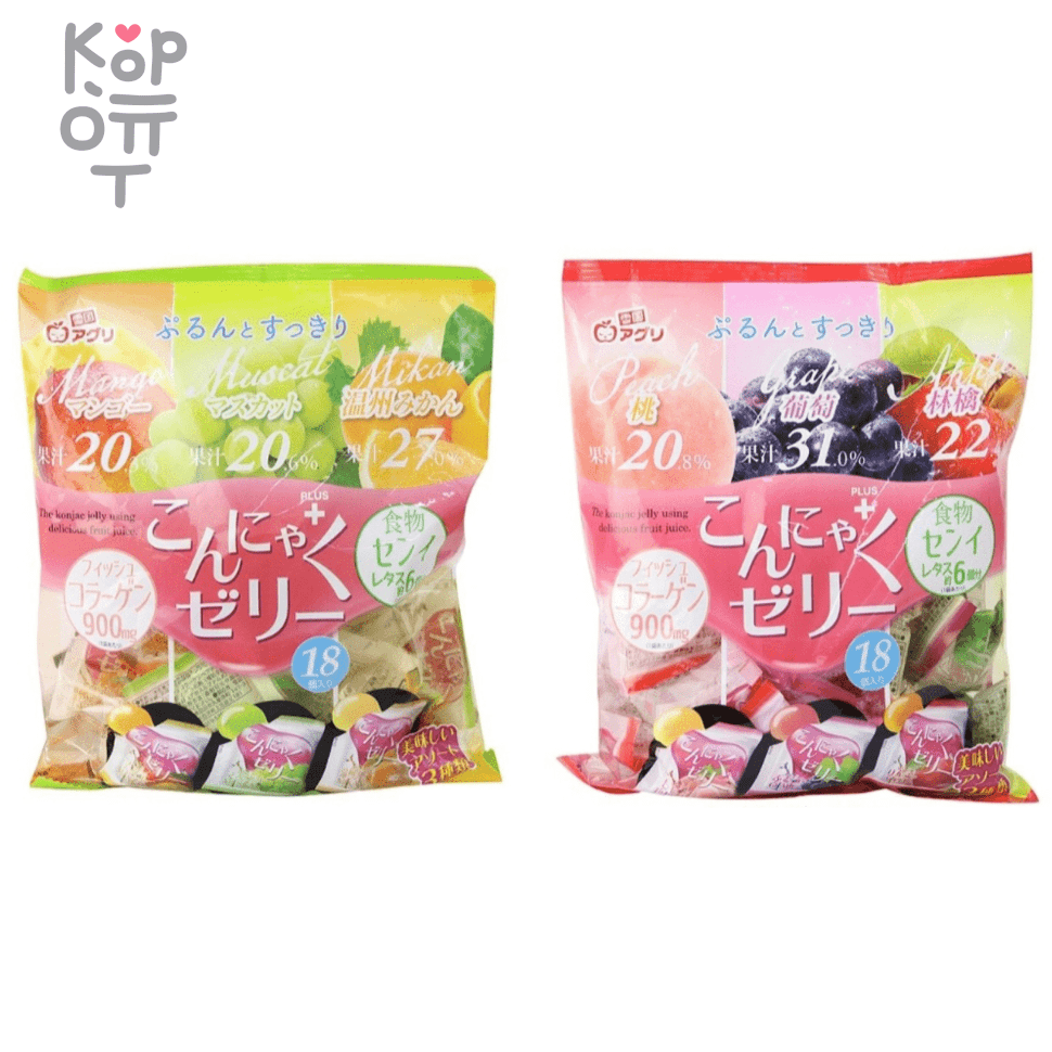 Yukiguni Aguri Konjac Mix Jelly - Желе порционное Конняку Микс 288гр. (18шт.*16гр.), купить с доставкой на дом фото 1 &mdash; Корейские товары для всей семьи(КорОпт)