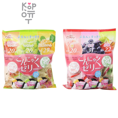 Yukiguni Aguri Konjac Mix Jelly - Желе порционное Конняку Микс 288гр. (18шт.*16гр.)