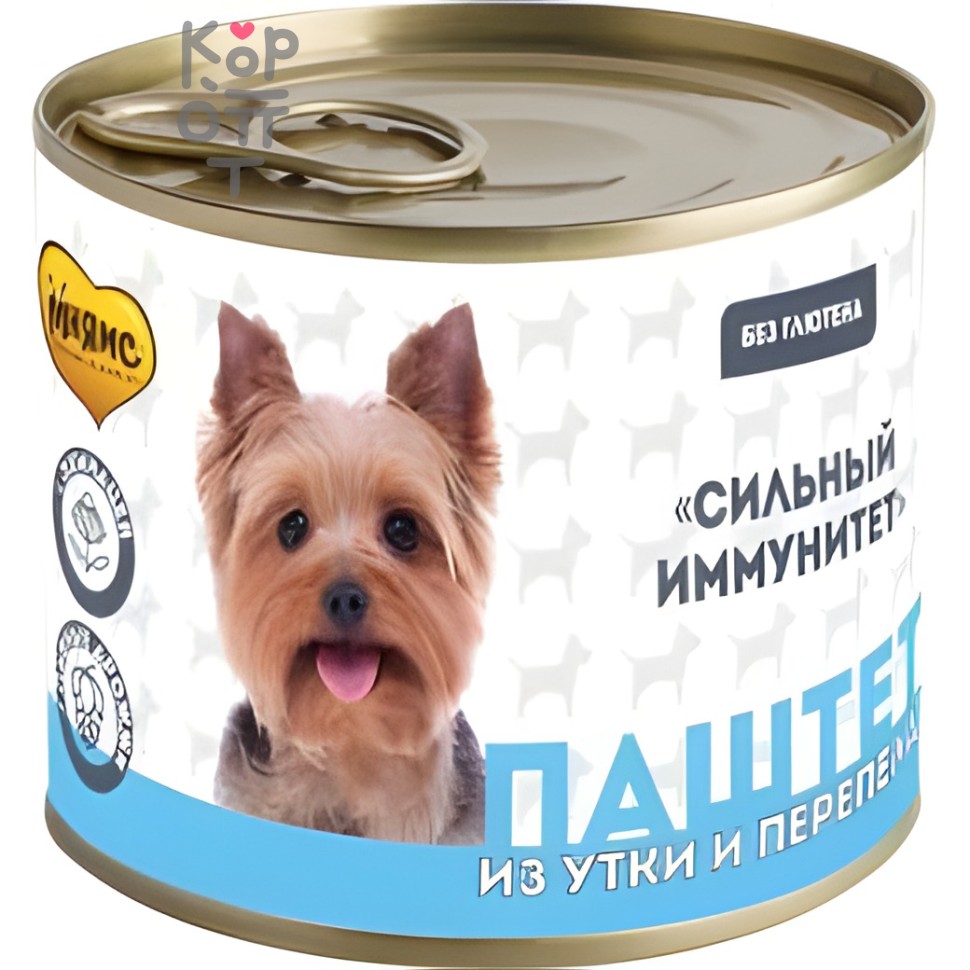 Мнямс Паштет из утки и перепела для собак всех пород «СИЛЬНЫЙ ИММУНИТЕТ»