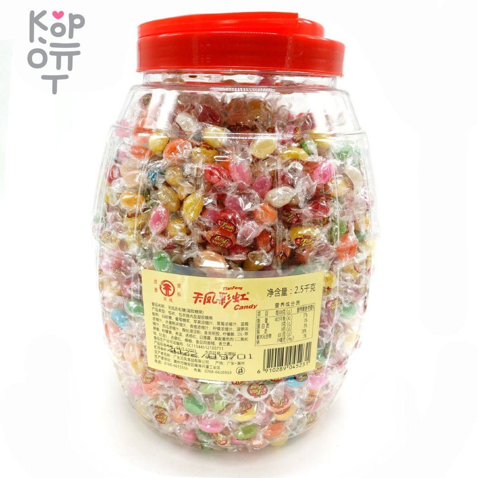 Карамель TianFeng Candy - Карамель фруктовая 2,5кг, купить с доставкой на дом фото 1 &mdash; Корейские товары для всей семьи(КорОпт)