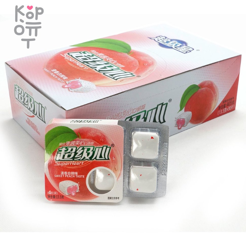 Жевательная резинка Super Heart Crispy Jam Sandwich Gum - с Клубничной начинкой