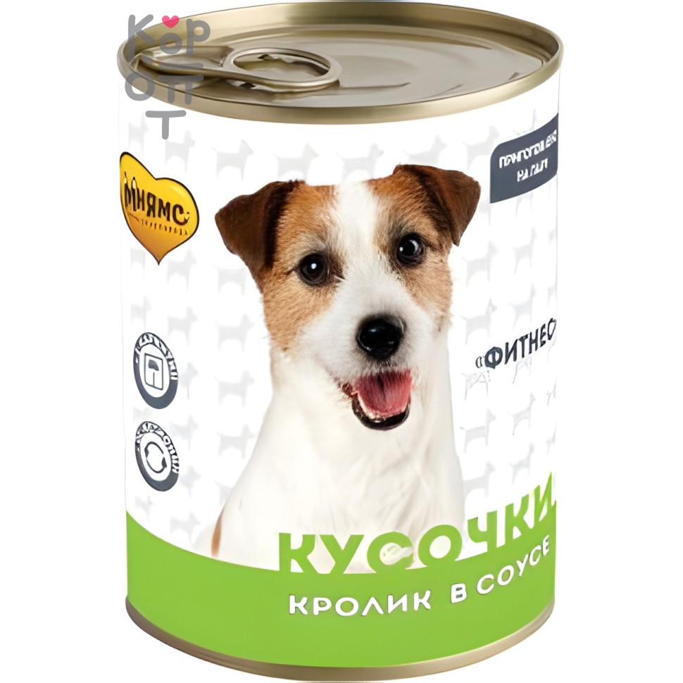 Мнямс Кусочки в соусе с кроликом для собак всех пород «ФИТНЕС» 400гр.