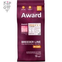 AWARD Sterilized Сухой корм для взрослых стерилизованных кошек с Индейкой и Курицей с добавлением Клюквы и Цикория.