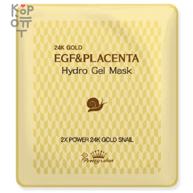 Pretty Skin 24K Gold EGF &amp; Placenta Hydro Gel Mask - Гидрогелевая маска для лица с Золотом и Плацентой 30мл. — Корейские товары для всей семьи(КорОпт)