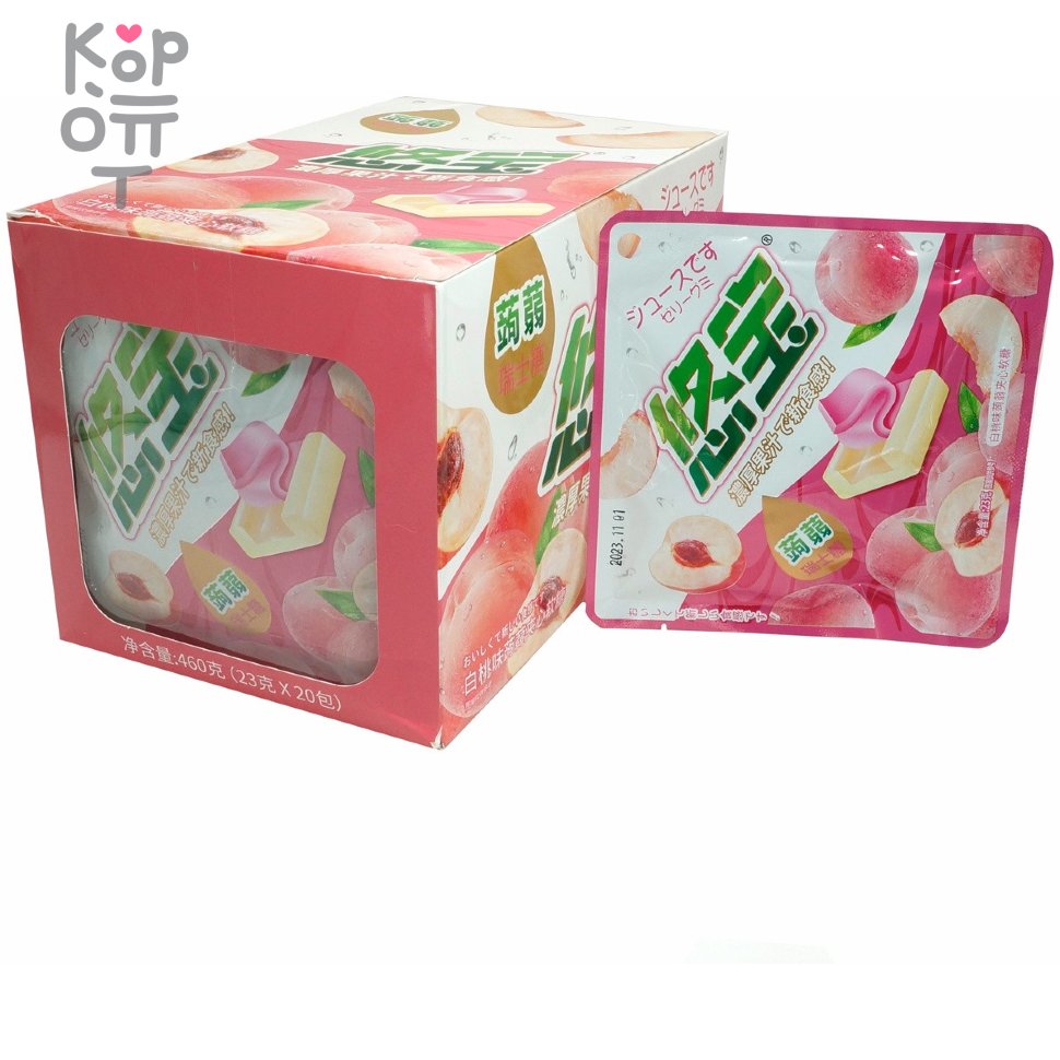 Жевательная конфета Shuguo Mixed Gel Candy Желейная конфета с фруктовой  начинкой и вкусом белого Персика по цене 40 руб. в интернет магазине  Корейские товары для всей семьи(КорОпт)