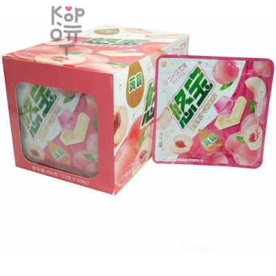 Жевательная конфета Shuguo Mixed Gel Candy Желейная конфета с фруктовой начинкой и вкусом белого Персика
