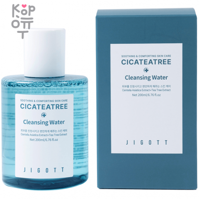 Jigott Cica&amp;Tea Tree Cleansing Water - Мицелярная вода с экстрактами Центеллы Азиатской и Чайного Дерева 200мл. 