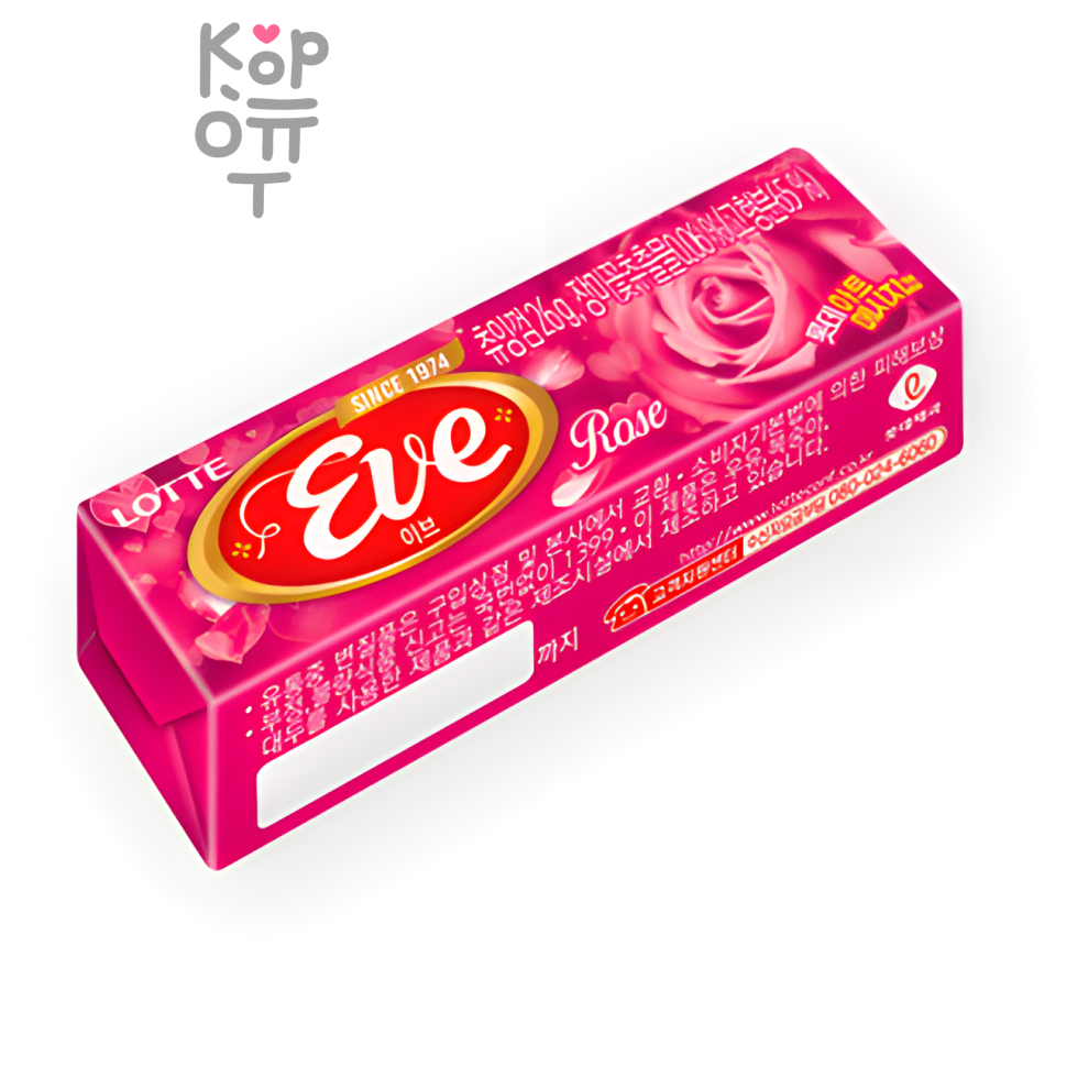 LOTTE Gum EVE Rose - Жевательная резинка со вкусом Розы, 26гр., в упаковке 15 пачек