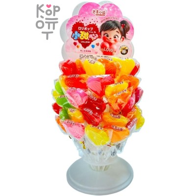 Леденец на палочке MangGuo Fruit's three - Фруктовое дерево, сердца