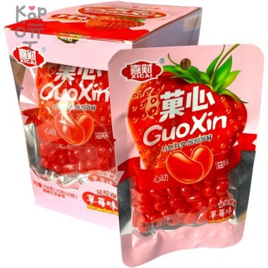 Драже Xicai GuaXin Карамель с фруктовой начинкой с желе со вкусом Клубники и витамином С &mdash; Корейские товары для всей семьи(КорОпт)