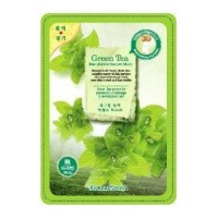 Beauugreen 3D Essence Mask, 23 мл × 10: Green Tea, Snail, Aloe, Vitamin, Cucumber, Collagen, Coenzyme Q10