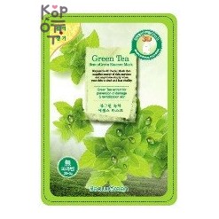 Beauugreen — 3D Green Tea Facial Sheet Mask — 3D тканевая маска для лица с зелёным чаем, 23 мл × 10 шт