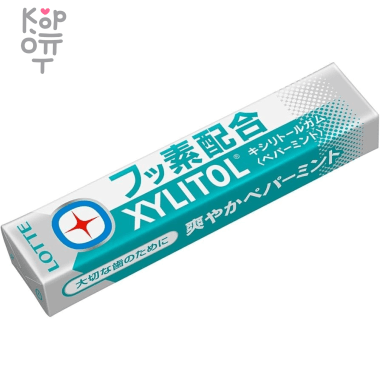 Lotte Xylitol + Fluorine Peppermint - Резинка жевательная Перечная Мята 21гр.*20шт. в блоке. — Корейские товары для всей семьи(КорОпт)