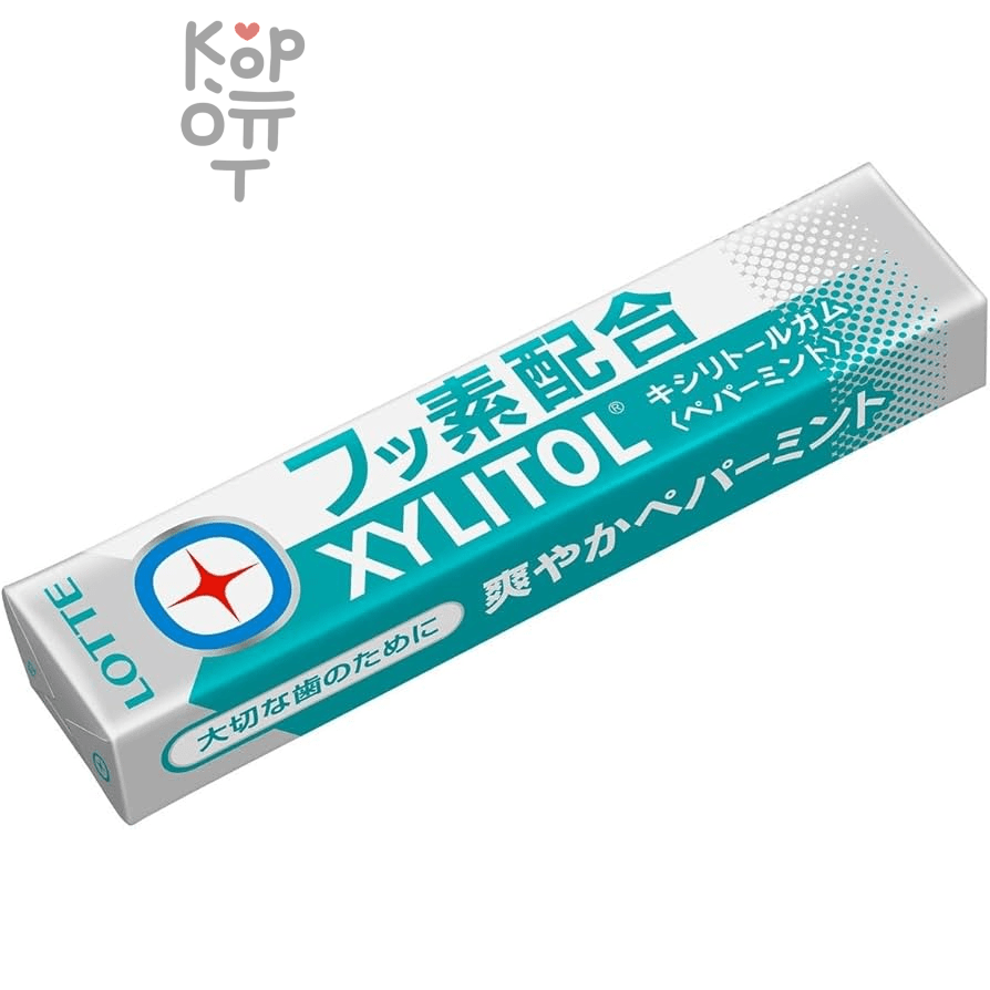 Lotte Xylitol + Fluorine Peppermint - Резинка жевательная Перечная Мята 21гр.*20шт. в блоке.