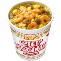 NISSIN Cup Noodle Mini Лапша сублимированная, креветки с соевым соусом, стакан, 36 г
