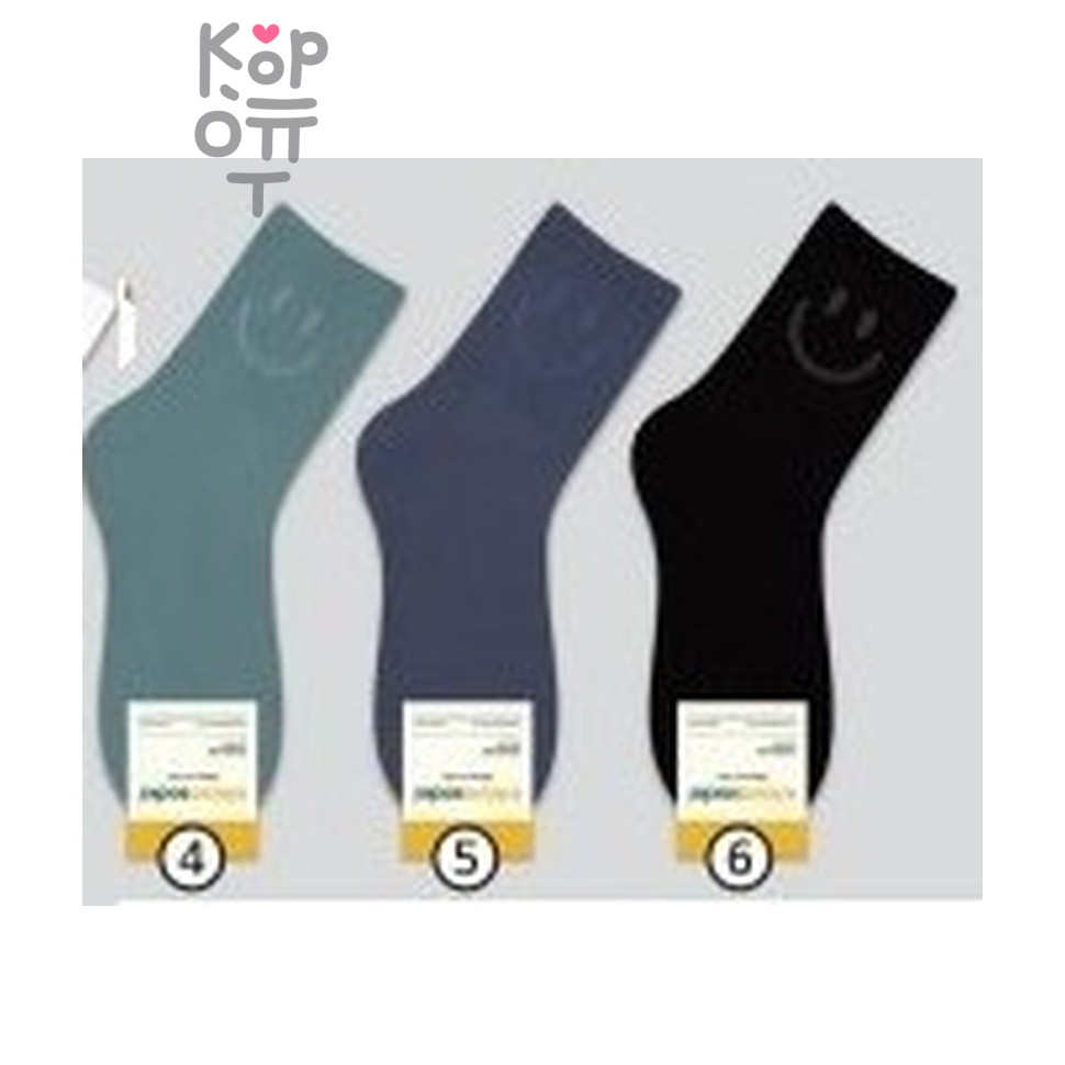 Kikiya Socks - Носки женские высокие со смайлом, размер 23-25.
