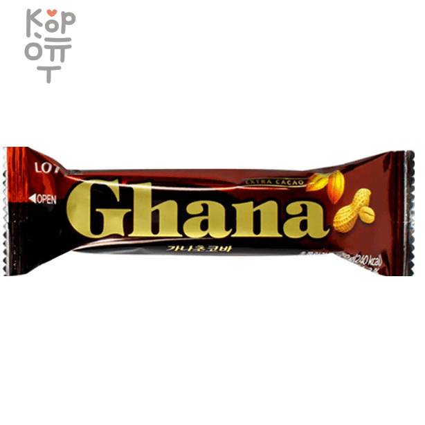 Lotte Ghana Peanut Choco Bar - Шоколадный батончик с арахисом 45гр., купить с доставкой на дом фото 1 — Корейские товары для всей семьи(КорОпт)