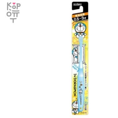 Ebisu Детская зубная щетка &quot;Синий кот&quot; с суперкомпактной головкой для самостоятельной чистки и чистки зубов родителями (от 0,5 до 3 лет) — Корейские товары для всей семьи(КорОпт)