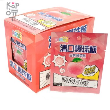 Освежающие пластинки &quot;Мгновенный взрыв&quot; со вкусом белого Персика — Корейские товары для всей семьи(КорОпт)