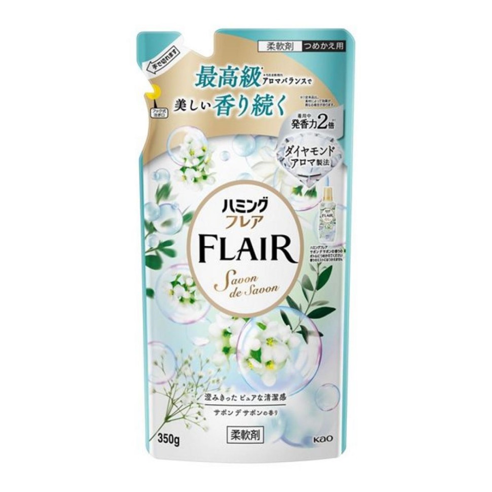 KAO Кондиционер для белья "Humming FLAIR" (концентрат / аромат «Нежное мыло») 350 г, мягкая упаковка