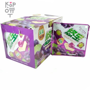 Жевательная конфета Shuguo Mixed Gel Candy Желейная конфета с фруктовой начинкой и вкусом Винограда &mdash; Корейские товары для всей семьи(КорОпт)