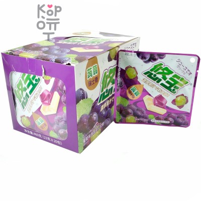 Жевательная конфета Shuguo Mixed Gel Candy Желейная конфета с фруктовой начинкой и вкусом Винограда