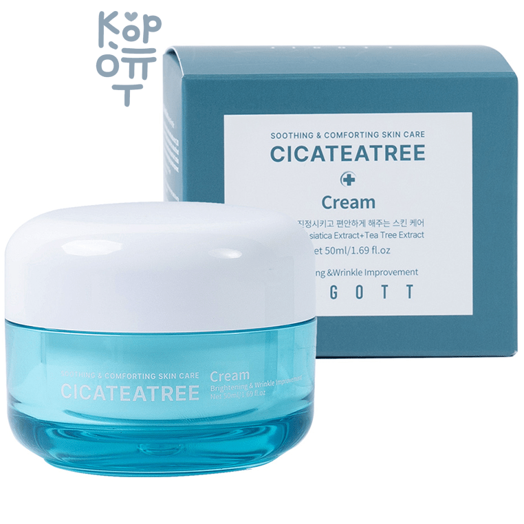 Jigott Soothing Cica&Tea Tree Cream - Крем для лица с экстрактами Центеллы Азиатской и Чайного Дерева 50мл.
