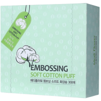 Medi Flower Puff Cotton Embossing Soft - Ватные подушечки хлопковые с тиснением 50*60мм., Коробка 300шт.