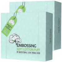 Medi Flower Puff Cotton Embossing Soft - Ватные подушечки хлопковые с тиснением 50*60мм., Коробка 300шт.