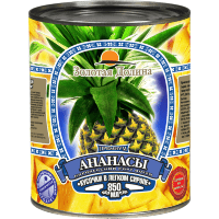 Золотая Долина - Ананасы в легком сиропе, кусочки