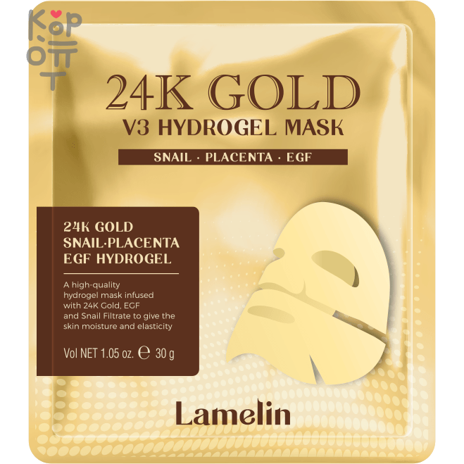 Lamelin 24K Gold V3 Hydrogel Mask - Гидрогелевая маска для лица с экстрактом золота 30гр.  , купить с доставкой на дом фото 1 &mdash; Корейские товары для всей семьи(КорОпт)