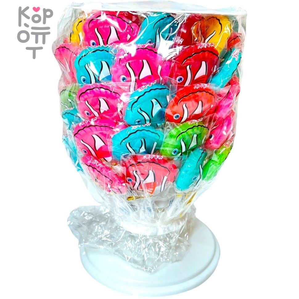 Леденец на палочке MangGuo Fruit's three - Фруктовое дерево, в поисках рыбки, купить с доставкой на дом фото 1 — Корейские товары для всей семьи(КорОпт)