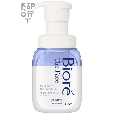 KAO Biore The Face Foaming Cleanser Oil Control - Очищающая пенка для лица против жирного блеска, 200мл.