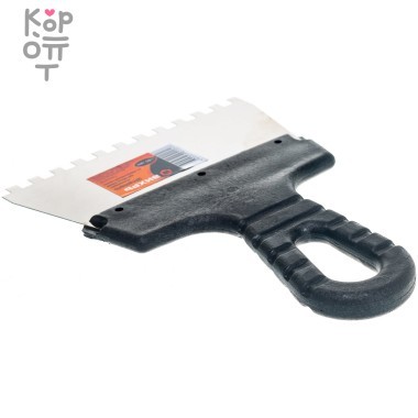 Вихрь - Зубчатый шпатель нержавеющая cталь, пластиковая рукоятка 6х6 мм, 150мм. — Корейские товары для всей семьи(КорОпт)