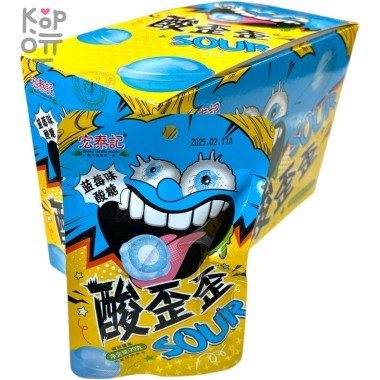Кислая карамель Hong Tai Super Sour - кисляк до коликов со вкусом Голубики &mdash; Корейские товары для всей семьи(КорОпт)