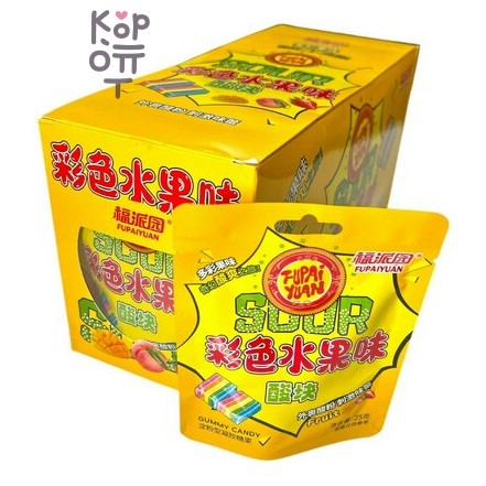 Мармелад Fupai Sour Acid Candy - Фруктовые полоски со вкусом Клубники