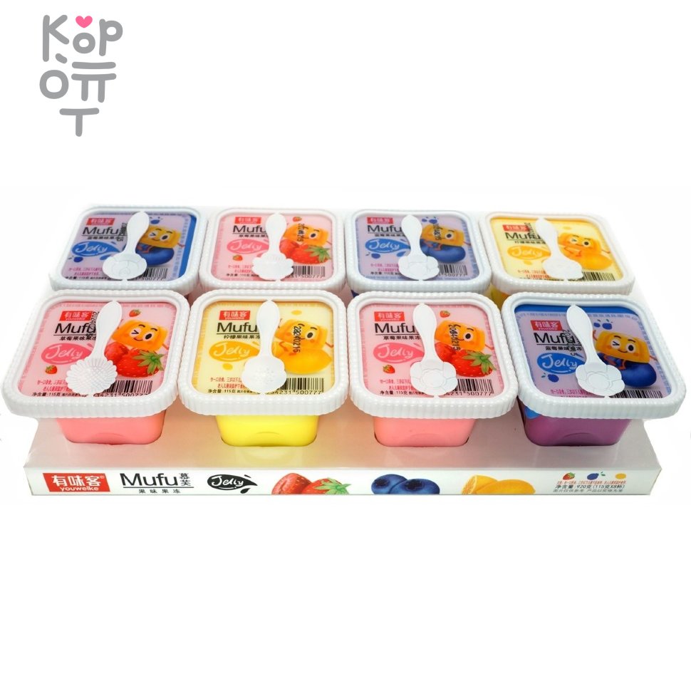 Желе фруктовое Mufu Фруктовое желе, Муфу со вкусами лимона, черники и клубники, 115гр., купить с доставкой на дом фото 1 — Корейские товары для всей семьи(КорОпт)