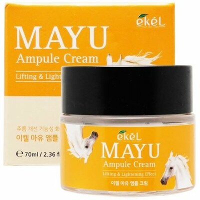 Ekel Ampule Cream Mayu - Подтягивающий Ампульный крем для лица с лошадиным жиром, 70 мл