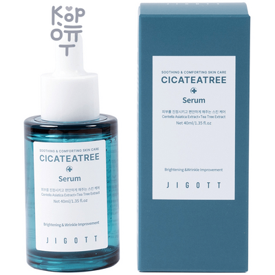Jigott Soothing Cica&Tea Tree Serum - Сыворотка для лица с экстрактами Центеллы Азиатской и Чайного Дерева 40мл.