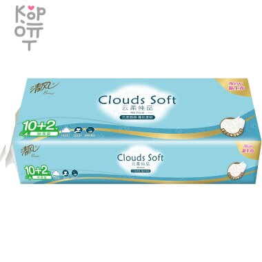 Gold Hond Ye Paper Breeze Clouds Soft - Премиальная особомягкая туалетная бумага четырёхслойная, с тиснёным рисунком 18м.* 10 рулонов. &mdash; Корейские товары для всей семьи(КорОпт)