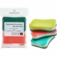 SB CLEAN&CLEAR - Губка для мытья посуды №099 Triple Multi - 11,5см*7,5см*2,5см., с абразивным слоем