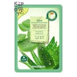 Beauugreen — 3D Aloe Facial Sheet Mask — 3D тканевая маска для лица с экстрактом алоэ, 23 мл × 10 шт