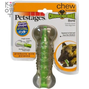 Petstages игрушка для собак 'Хрустящая косточка' резиновая 12 см средняя &mdash; Корейские товары для всей семьи(КорОпт)