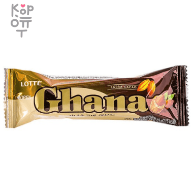 Lotte Ghana Almond Choco Bar - Шоколадный батончик с миндалем 43гр. — Корейские товары для всей семьи(КорОпт)