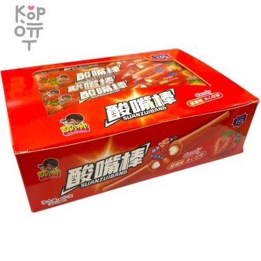 Жевательная конфета тянучка Suan Foods Yogurt Кислая помадка с витамином С, со вкусом и соком Клубники — Корейские товары для всей семьи(КорОпт)