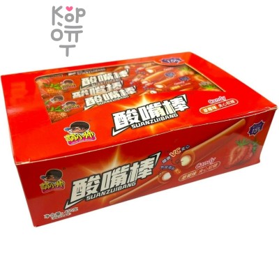 Жевательная конфета тянучка Suan Foods Yogurt Кислая помадка с витамином С, со вкусом и соком Клубники